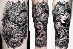 Татуировка во всю икру tattoo idea
