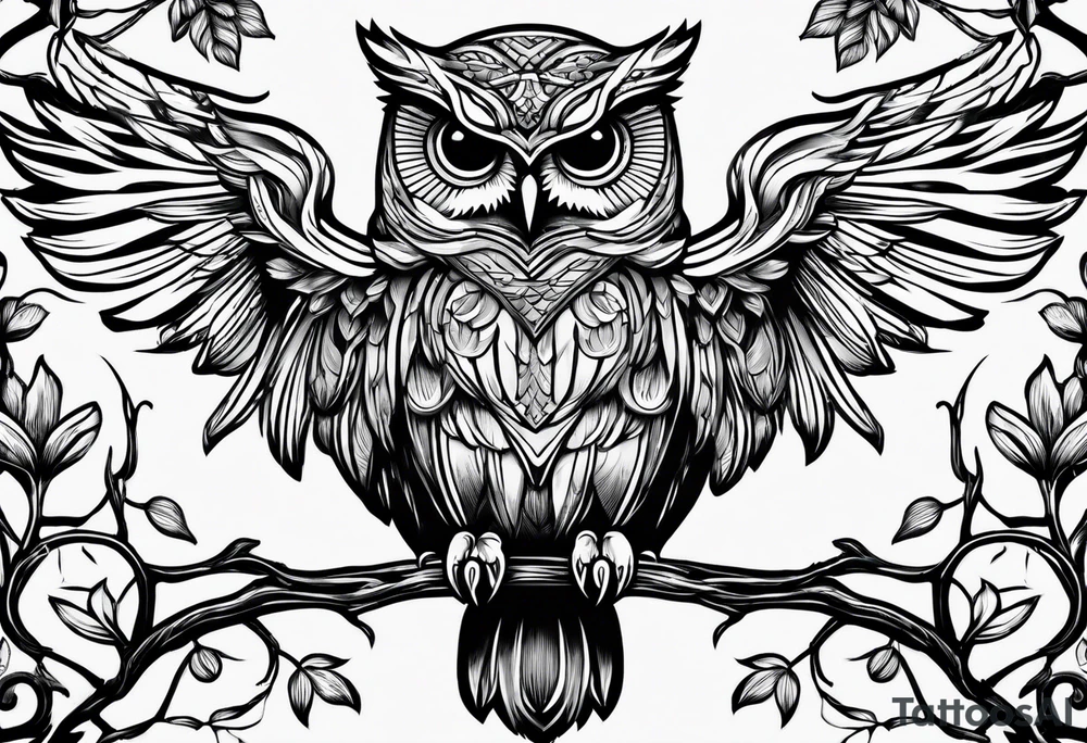 Wise owls tattoo idea