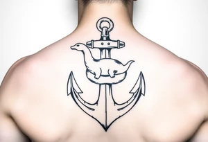 Anchor with weasel wrapped around it tattoo idea