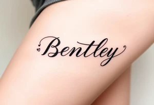 My son's name, Bentley, in cursive writing tattoo idea