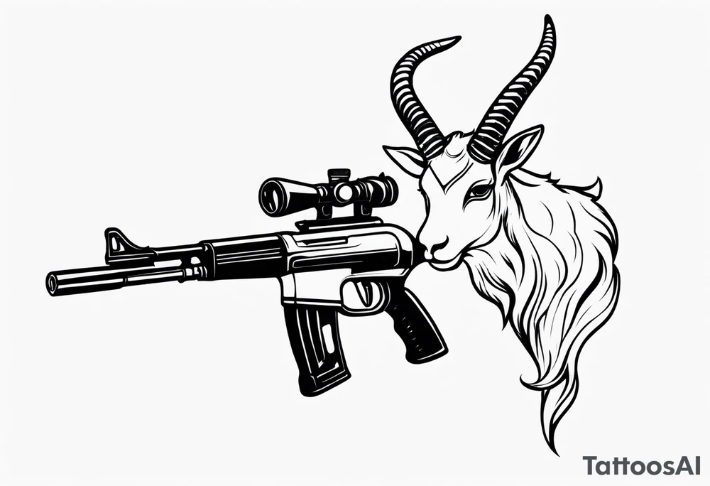 capricorn with sunglasses and a shotgun tattoo idea