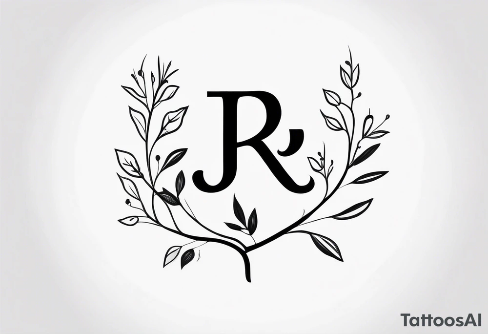 J and R simple initial tattoo of kids initials branch tattoo idea