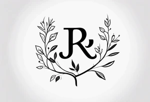 J and R simple initial tattoo of kids initials branch tattoo idea