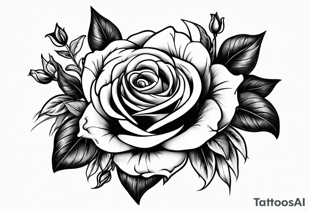 Lightning with roses around it tattoo idea