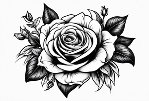 Lightning with roses around it tattoo idea