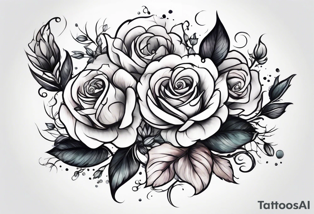 i want a full arm tattoo with simple flowers and roses tattoo idea