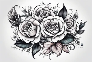 i want a full arm tattoo with simple flowers and roses tattoo idea