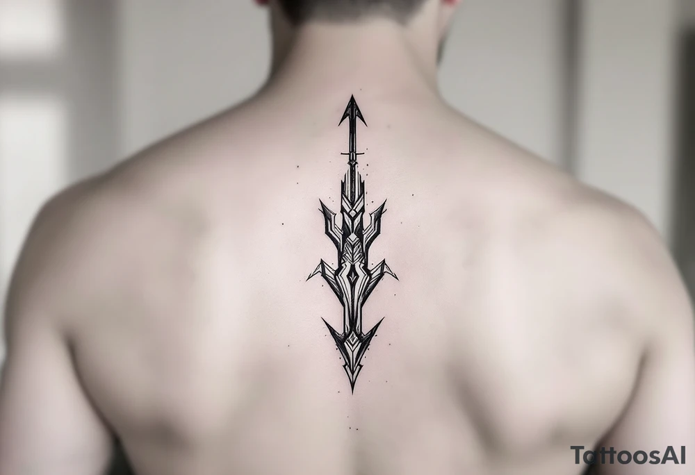 create an arrow that show down tattoo idea