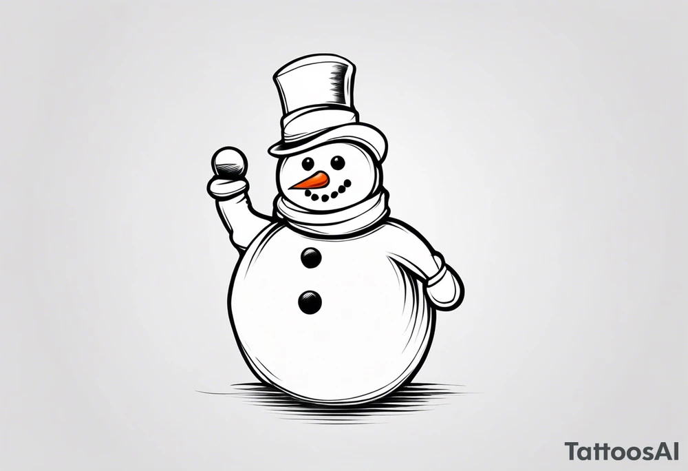 cute snowman tattoo idea