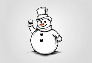 cute snowman tattoo idea