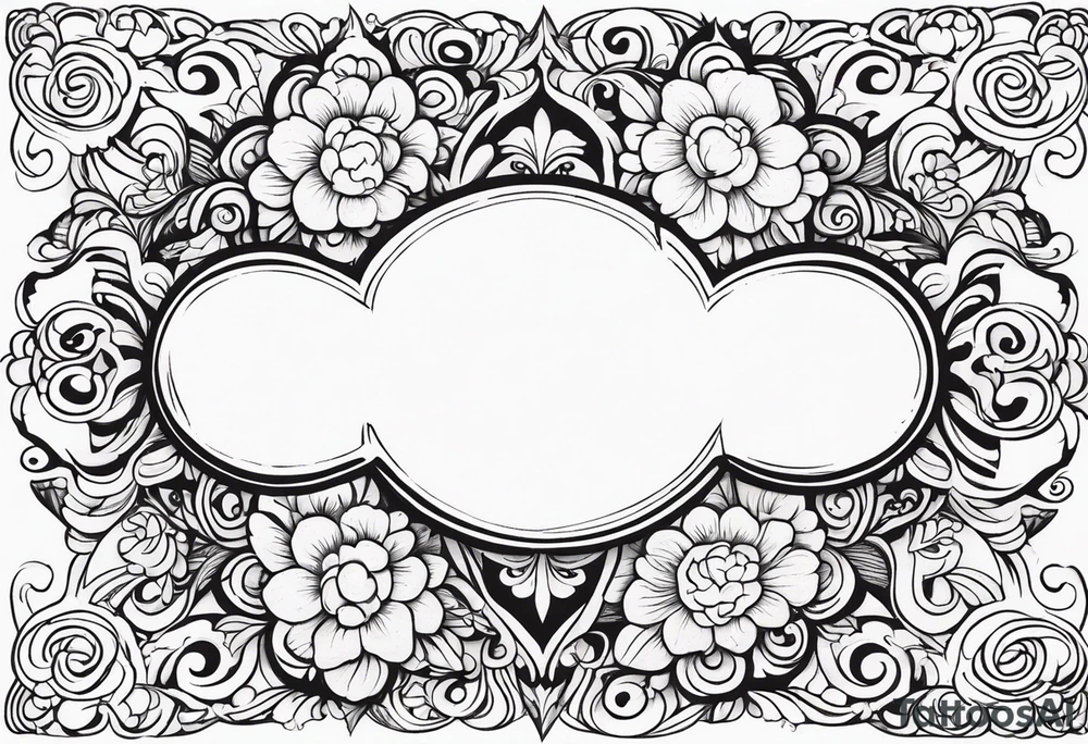 circle vignette frame surrounded by floral clouds tattoo idea circle vignette frame surrounded by floral clouds tattoo idea