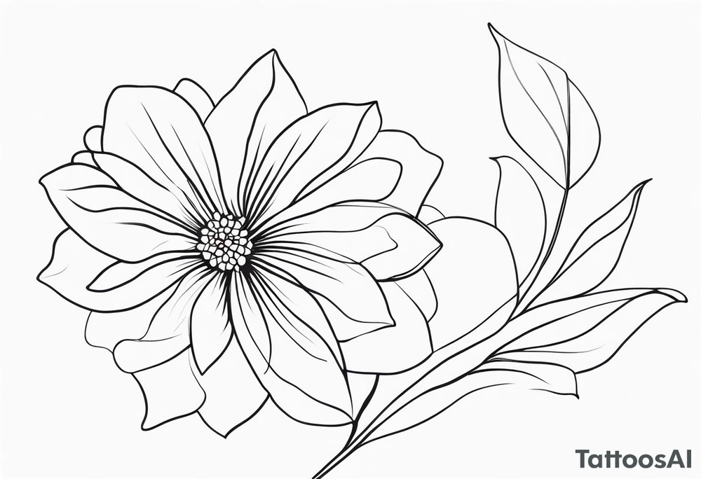 simple single line minimalist flower tattoo idea