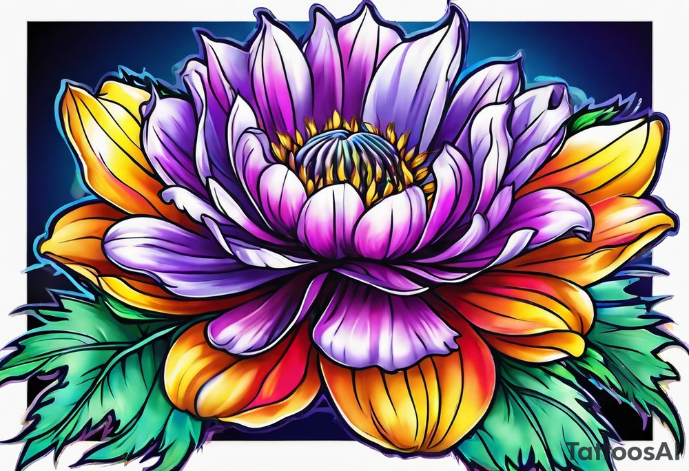 Lisa Frank thistle tattoo idea