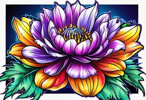 Lisa Frank thistle tattoo idea