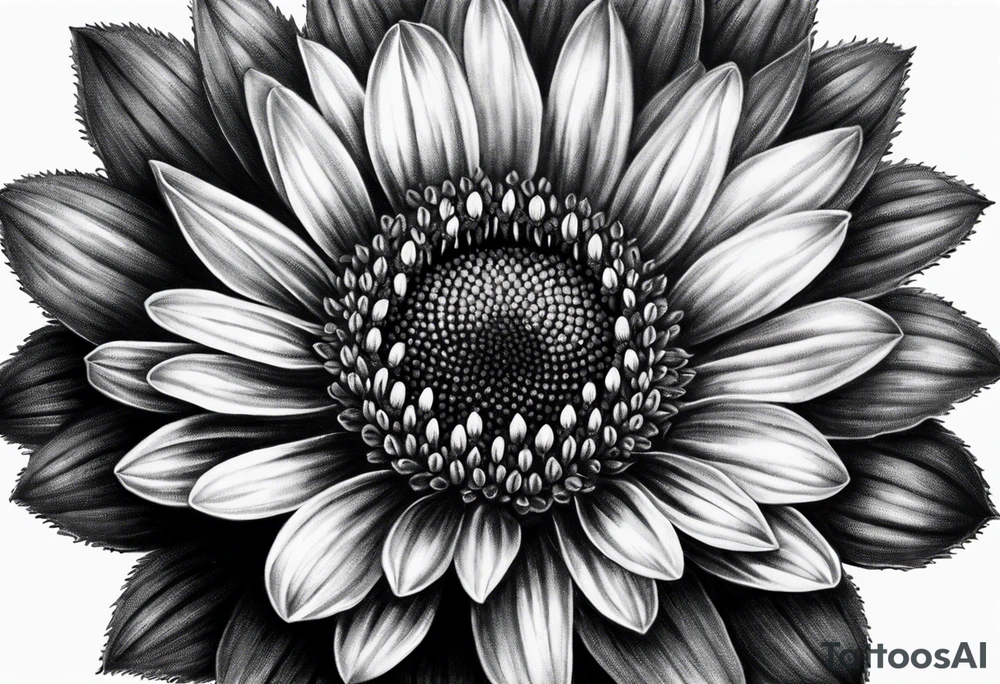 Powerful realistic Indian blanket flower tattoo idea