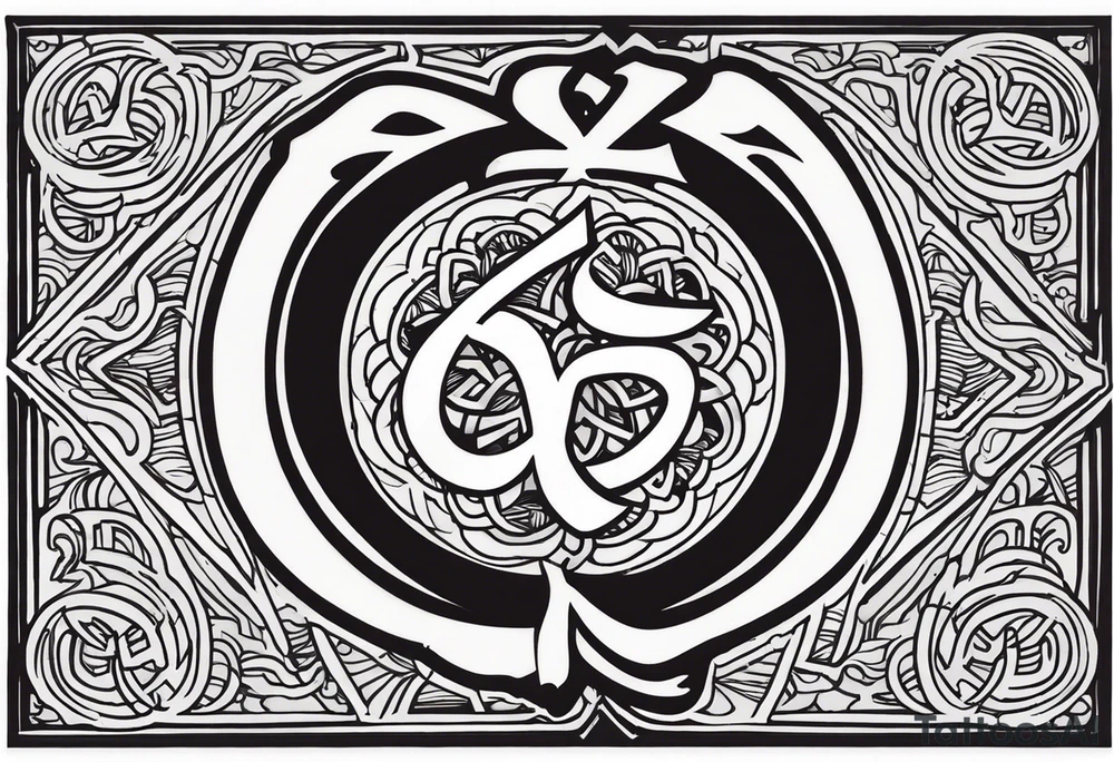dharma symbol with "here and now" message tattoo idea