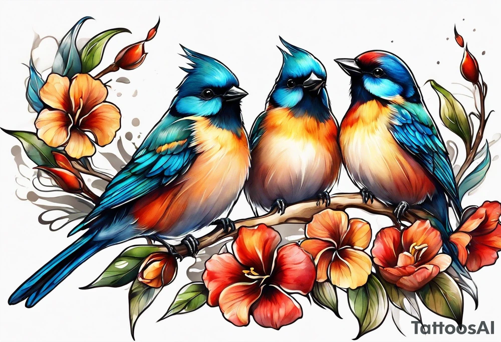 3 little birds tattoo idea