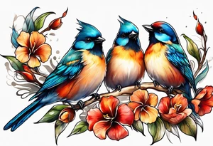 3 little birds tattoo idea