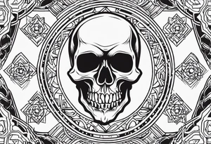 Mini skull outline flash sheet tattoo idea