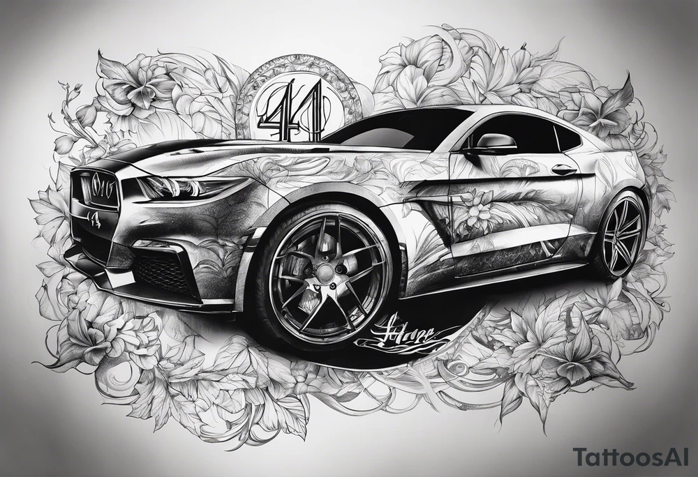 Draw me a tattoo with the numbers 444 tattoo idea