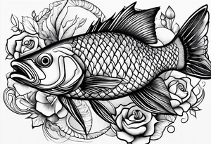 pescado y un corazon tattoo idea
