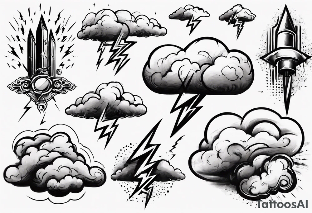 clouds and thunder tattoo idea