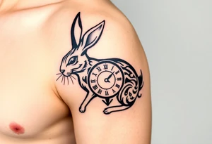 Rabbit with a Clock tattoo idea
