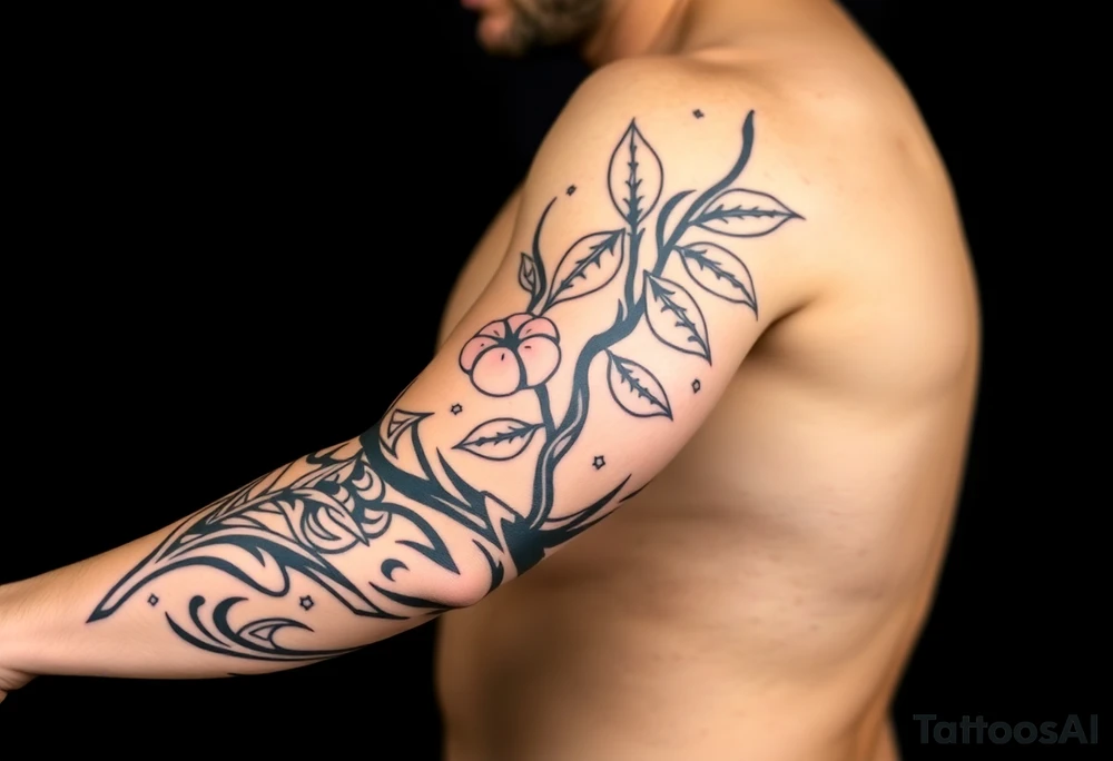 Pepper plant peach tree tattoo idea