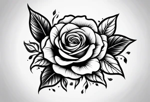 Rose on fire tattoo idea