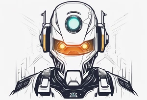 Ghost dressed like a robot tattoo idea