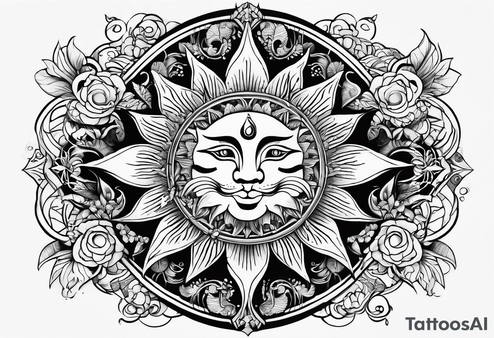 the sun tattoo idea