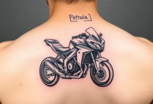 Honda cbr600 drawn minimally in a circuit board style tattoo idea