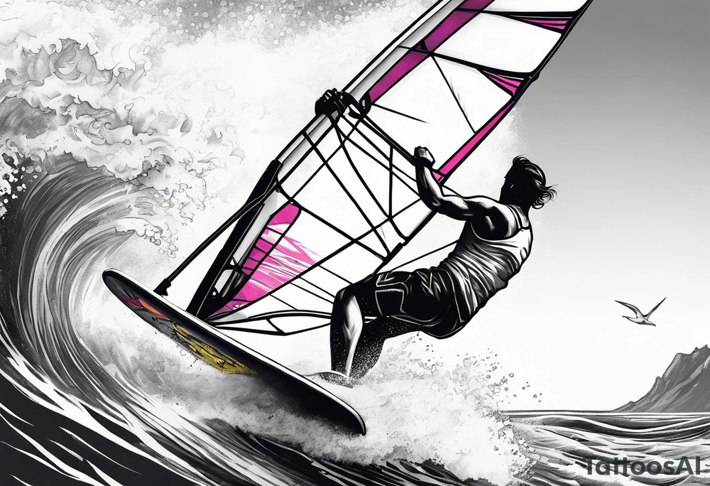 Windsurfer im Meer tattoo idea
