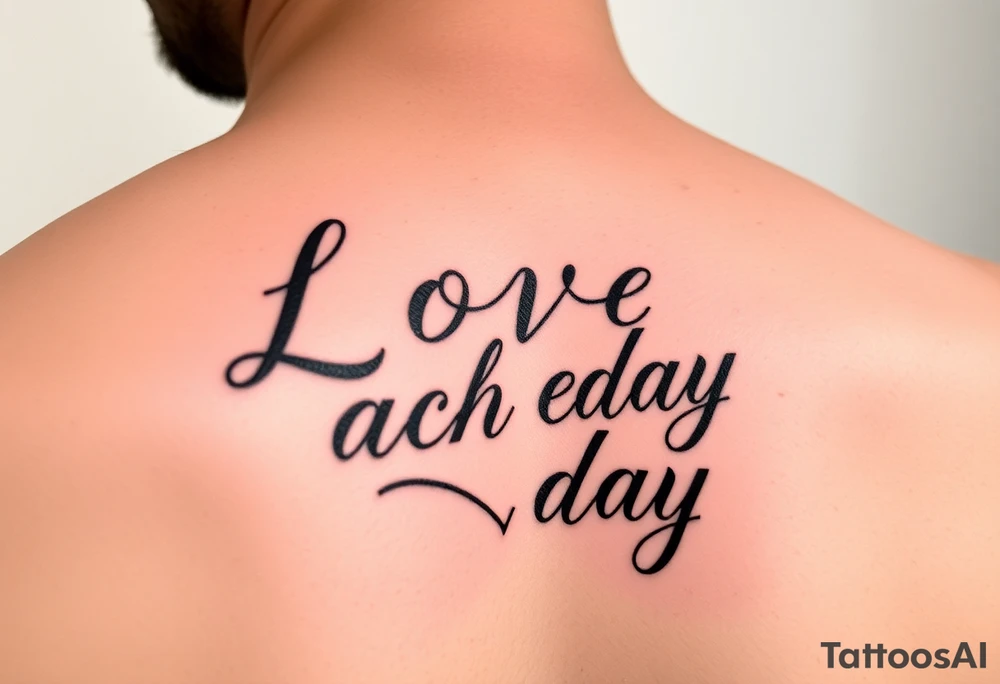 Love Each Day tattoo with a unique border tattoo idea
