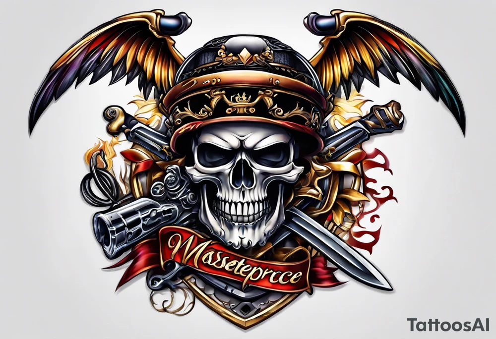 Chopper skull tattoo idea