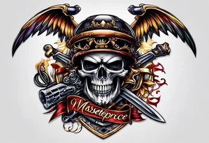 Chopper skull tattoo idea