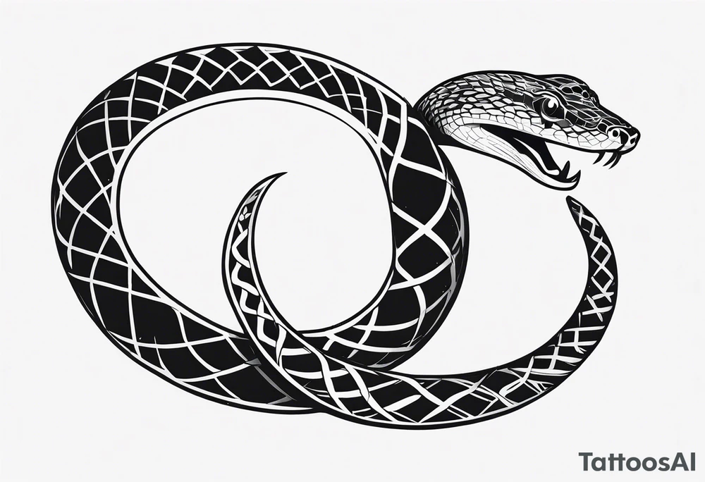 cut snake tattoo idea