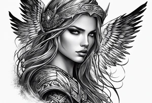 male angel warrior tattoo idea