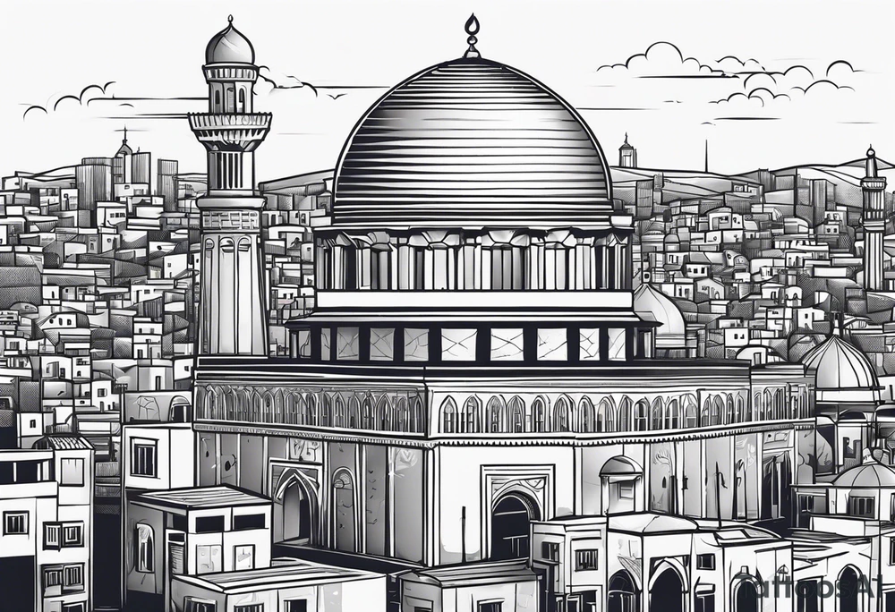 israel city vector circle
 vignette tattoo idea