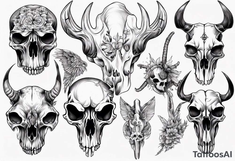 animal skull tattoo idea