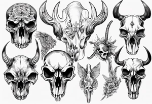 animal skull tattoo idea