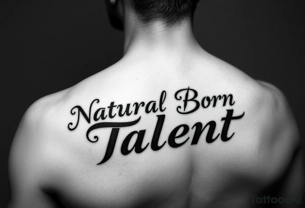 Using the words "Natural Born Talent" create a unique and rare design for a logo tattoo idea