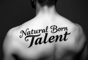 Using the words "Natural Born Talent" create a unique and rare design for a logo tattoo idea