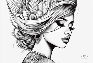 pena delicada, esvoasante e feminina para mulher. tattoo idea