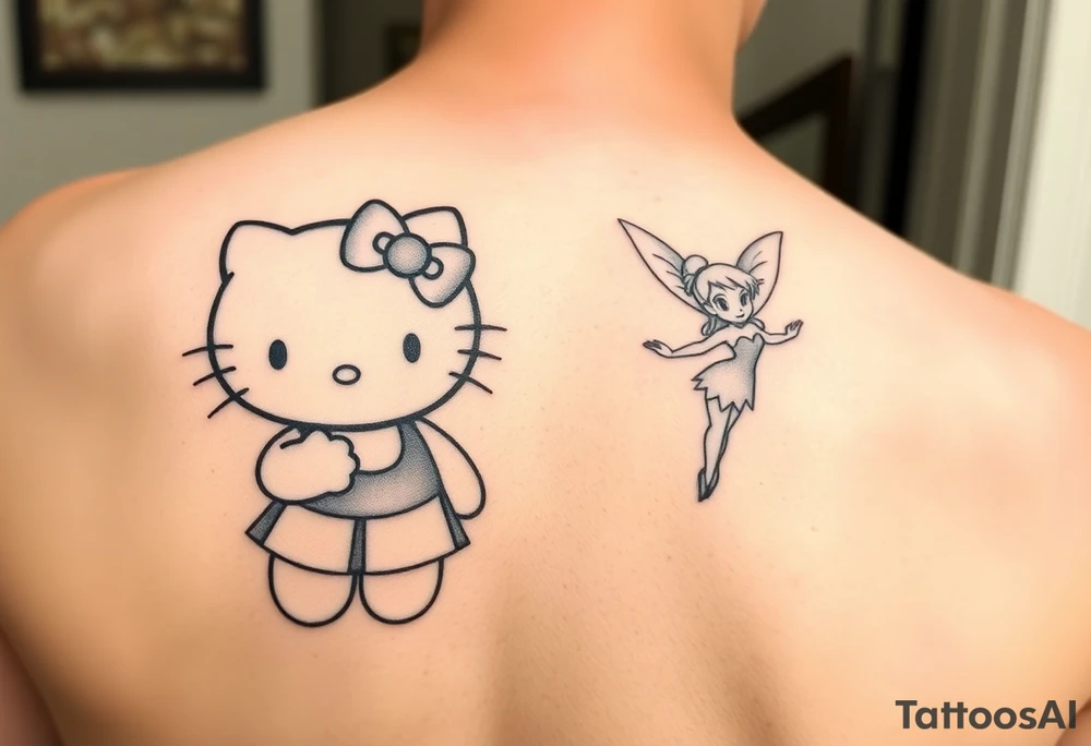 Hello kitty as sally and Tinkerbell tattoo idea