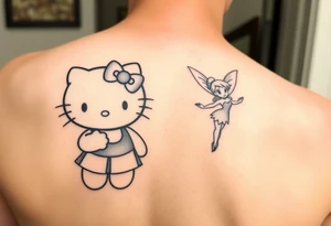 Hello kitty as sally and Tinkerbell tattoo idea