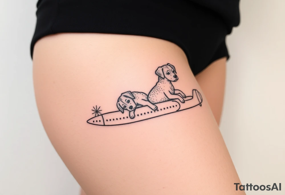 two dogs on an airplane tattoo idea