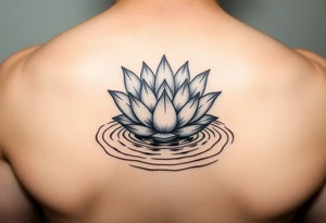 serene lotus flower emerging from sacred waters with ripples tattoo idea