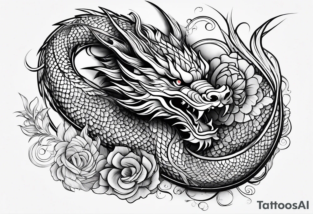 eastern dragon tatoo for woman tattoo idea