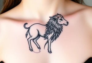 A sheep wolf mystical creature tattoo idea